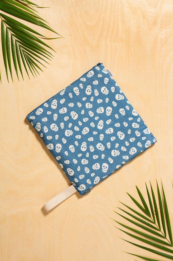 SHOOFIE shoe bag in Denim & Skulls print