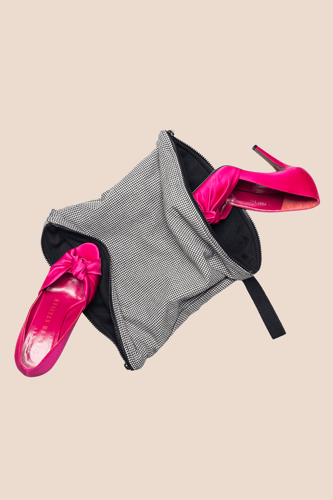 Classic Houndstooth Shoe Bag | Travel Shoe Organizer by SHOOFIE - SHOOFIE