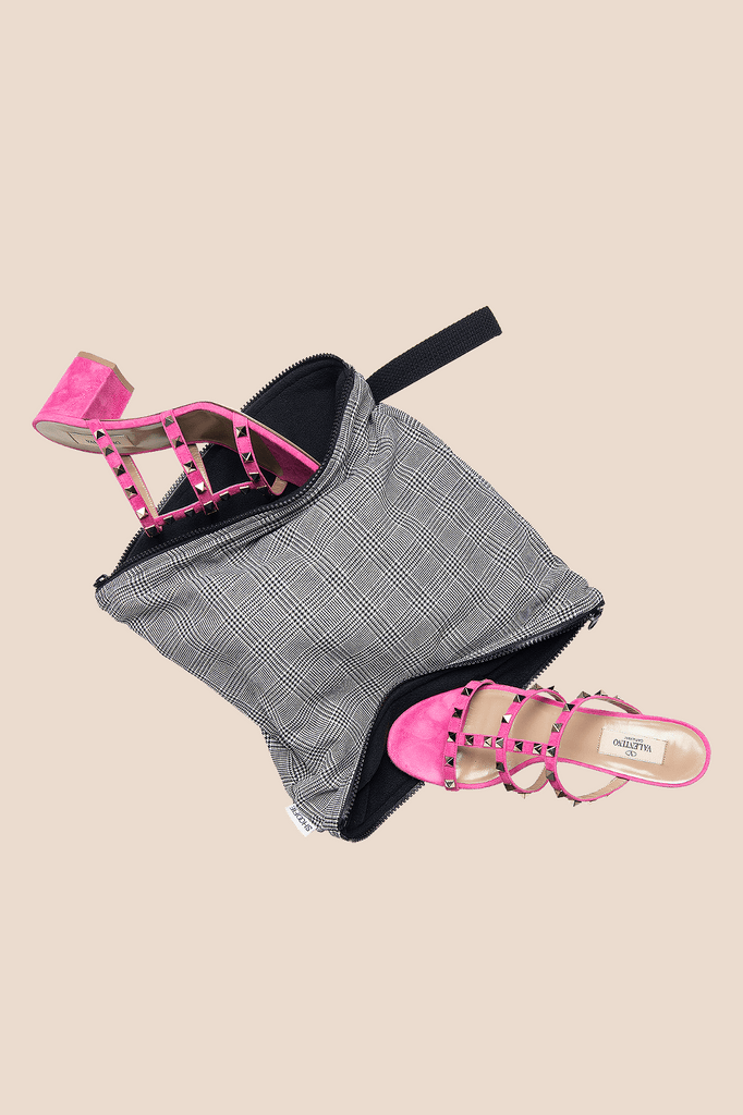 Grey Tweed Shoe Bag | Travel Shoe Organizer by SHOOFIE - SHOOFIE