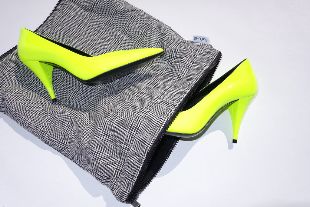 Grey Tweed Shoe Bag | Travel Shoe Organizer by SHOOFIE - SHOOFIE